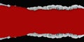 Rip back paper on red background Royalty Free Stock Photo
