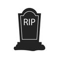 Rip, grave, tombstone, cross sign, crucifix vector icon Royalty Free Stock Photo