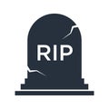 Rip grave vector funeral icon.