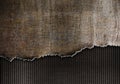 Rip metal background with rust torn edges Royalty Free Stock Photo