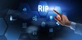 RIP Routing Information Protocol. Technology networks cocept 2021.