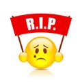 Rip sad vector emoticon