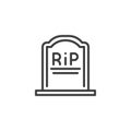RIP Tombstone line icon