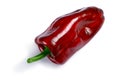 Ripe Ancho Poblano pepper, top view, paths Royalty Free Stock Photo