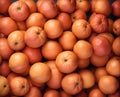 Ripe appetizing grapefruit fruits in an overflowing basket, AI