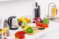 ripe appetizing vegetables on kitchen counter Royalty Free Stock Photo