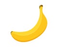 Ripe appetizing yellow natural banana icon design. Juicy fresh fruit template. Raw eco bio healthy food. Modern simple