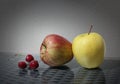 Ripe apples and sweet cherries Royalty Free Stock Photo