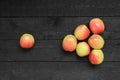 Ripe apples on wooden background Royalty Free Stock Photo