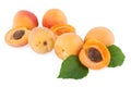 Ripe Apricot fruits isolated on white Royalty Free Stock Photo