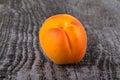 Ripe apricots on old wooden table. Royalty Free Stock Photo