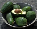 Ripe avocados in bowl