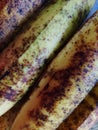 Ripe banana horn speckled on its body with a sweet taste