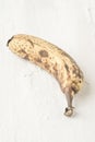 Ripe banana on white background with copy space