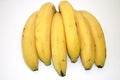 Ripe banana on white background