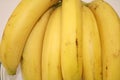 Ripe banana on white background