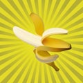 Ripe banana on a yellow background