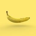 Ripe banana  on yellow background illustrations 3d model Royalty Free Stock Photo