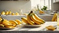 Ripe bananas healthy vitamin the itchen tropical food diet snack fruit fresh bunch organic