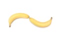 Ripe Bananas Isolated over white background. Royalty Free Stock Photo