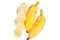 Ripe bananas isolated on white background Royalty Free Stock Photo