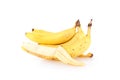 Ripe bananas isolted on white Royalty Free Stock Photo