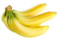 Ripe bananas on white