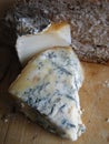 Ripe blue cheese and whole grain bread,