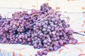 Ripe blue grapes in the fruit market of Catania, Sicily, Italy Royalty Free Stock Photo