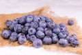 Ripe blueberries on the table. Close-up. Royalty Free Stock Photo