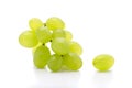 Ripe bunch green grapes isolated on the white background Royalty Free Stock Photo