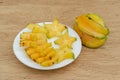 Ripe Carambola Slices And Whole Fruit Royalty Free Stock Photo