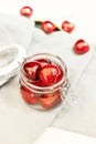 ripe cherries in a glass jar Royalty Free Stock Photo