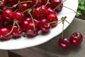 Ripe cherries on the table Royalty Free Stock Photo