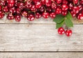 Ripe cherries on wooden table Royalty Free Stock Photo