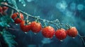 Ripe cherry tomatoes on a twig. Royalty Free Stock Photo