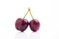 Ripe cherry with water drops on white Royalty Free Stock Photo