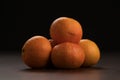 Ripe clementines on walnut wood table