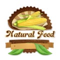 Ripe corn label design Royalty Free Stock Photo