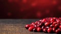 Ripe cranberry mockup and copy space with a gradient natural background, generative AI