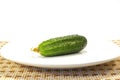 Ripe cucumber on a plate