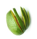 Ripe cut avocado on white background Royalty Free Stock Photo