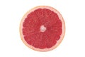 Ripe cut on half red grapefruit, on white background