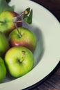 Ripe delicious apples in bowl