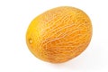 Ripe delicious yellow melon, isolated on white Royalty Free Stock Photo