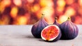 Ripe fig with selection on blurred background Generated Image