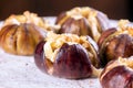 Ripe figs baked with cow\'s-milk cheese brie and camambert