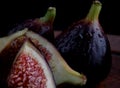 Ripe figs cut into pieces. delicious figs