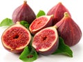 ripe figs white background