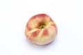 Ripe flat Chinese peaches on the white isolatd background